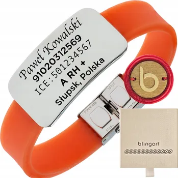Náramek Pánský náramek s gravírováním kaučukový náramek záchranná barva BLINGART