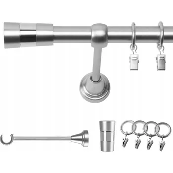 Garnýž GARNÝŽ JEDNOŘADÁ 400 CM 19 MM CHROM MATNÝ DORIS TICHÉ KROUŽKY SE ŽABKAMI