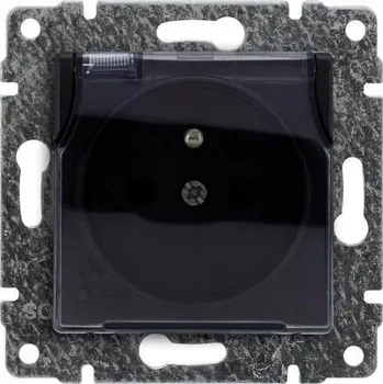 Elektrická zásuvka VENA Hermetická zásuvka IP44 jednoduchá s uzemněním 2P+Z 16A 250V černá 510939