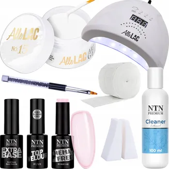 Lak na nehty Sada na nehty Babyboomer Mat 9v1 UV Lampa Gel Báze Top Coat + Příslušenství