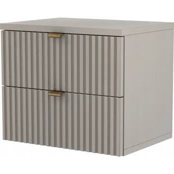 Noční stolek Noční stolek kašmír se 2 zásuvkami moderní s rýhovaným čelem