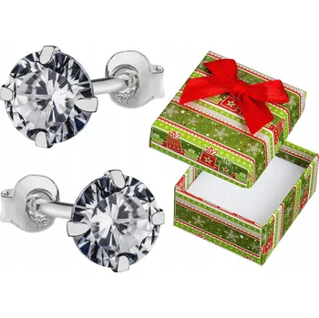 Náušnice Náušnice Stříbrné s zirkony Dámské šroubky Kolečka 5 mm Tužky Stříbro 925