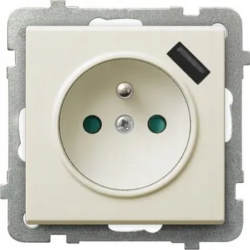Elektrická zásuvka Elektrická Zásuvka , USB nástěnná zásuvka Ospel Beige