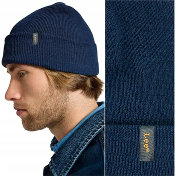 Čepice Lee čepice beanie modrá velikost univerzální
