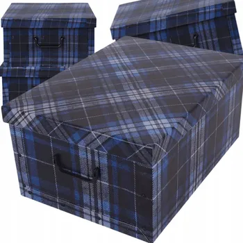 Úložný box KRABIČKA S VÍKEM - pro ORGANIZÉR SKŘÍNĚ NA OBLEČENÍ HRAČKY POKLADY modrá