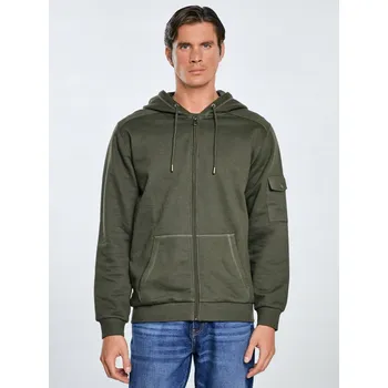 Pánská mikina Pánská mikina khaki mikina na zip BIG STAR s kapucí 303 XL