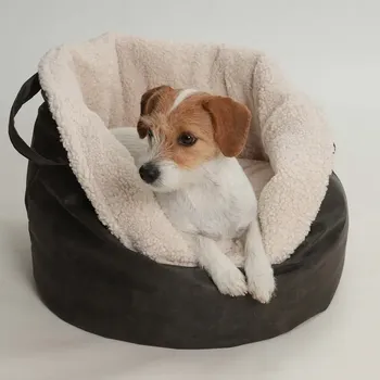 Pelíšek pro psa Dogs in the city Pelíšek Shopper Basket - grafit Velikost: S