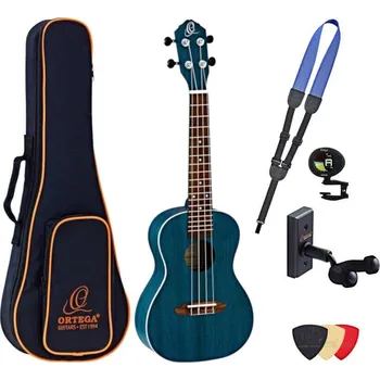 Ukulele Ortega RUOCEAN Deluxe SET Ocean Blue Koncertní ukulele