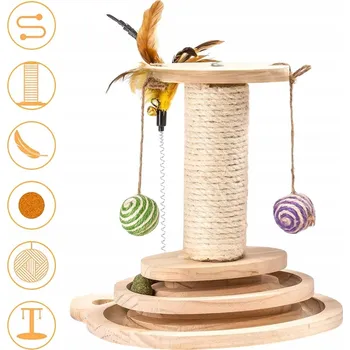 ŠKRABADLO PRO KOČKY HRAČKA SISALOVÁ VĚŽ PROTISKLUZOVÉ ŠKRABADLO PRO KOČIČÍ DOMOV