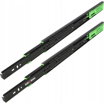 Nábytkové kování KULIČKOVÉ VEDENÍ NÁBYTKOVÝCH ZÁSUVEK POLIC PLNÝ VÝSUV PUSH H-45 ČERNÁ 450 MM