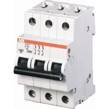 Jistič MCB, řada: S200 3P 50A vypínací výkon 10 kA, charakteristika: vypínací charakteristiky Typ K S203-K50, rozsah: System