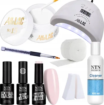 Lak na nehty Sada na nehty Babyboomer Mat 9v1 UV Lampa Gel Báze Top Coat + Příslušenství