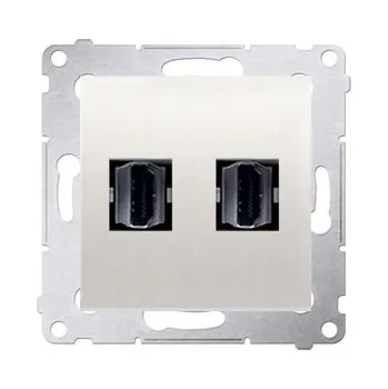 Elektrická zásuvka SIMON 54 Dvojitá HDMI zásuvka krémová DGHDMI2.01/41