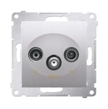 Elektrická zásuvka Anténní zásuvka nástěnná Kontakt-simon stříbrná