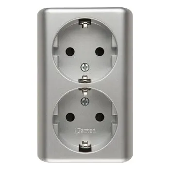 Elektrická zásuvka Elektrická Zásuvka nástěnná Kontakt-simon stříbrná