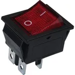 Vypínač kolébkový KCD4, OFF-ON 2pol.250V/16A červený prosvětlený