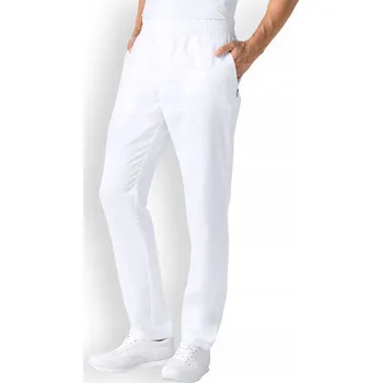 Zdravotnický oděv PÁNSKÉ KALHOTY PRO LÉKAŘE CLINIC DRESS ZDRAVOTNICKÉ BÍLÉ NA GUMU 4XL