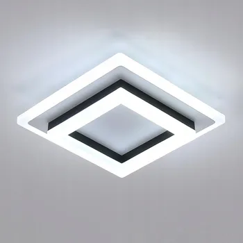 Stropní Svítidlo čtvercový Comely 20 x 7 cm bílý, černý