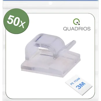 Stahovací páska Quadrios 25CA475 kabelová spona samolepicí 25CA475 Průměr kabelového svazku (rozsah) 1 do 7 mm transparentní 50 ks