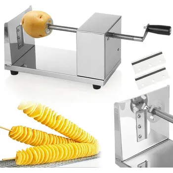 Kráječ na chleba PROFESIONÁLNÍ STROJEK NA SPIRÁLOVÉ BRAMBORY 3 NOŽE CHIPSY A HRANOLKY