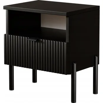 Noční stolek NOČNÍ STOLEK PŘEDNÍ RÝHOVANÝ NOČNÍ STOLEK ČERNÉ NOHY