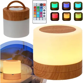 Lampička NOČNÍ LAMPA LED, S FUNKCÍ ČASOVAČE, VZHLED DŘEVA, PRO DEKORACI
