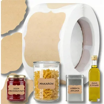 Obraz Samolepky štítky na koření, béžové papírové, 300 ks