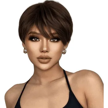 Paruka Paruka krátké syntetické vlasy hnědá Creamily