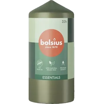 Svíčka Bolsius Essentials hladká sloupová svíčka OLIWOVÁ 120/58 - 1 ks