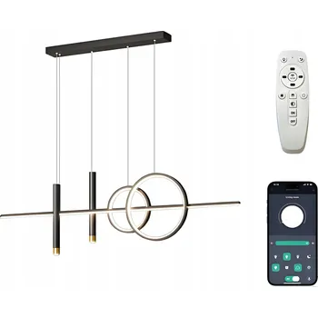 Závěsné svítidlo Darmat Light černé, 5-bodové LED s dálkovým ovládáním
