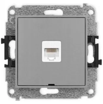 Elektrická zásuvka Internetová zásuvka nástěnná Karlik šedá