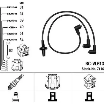 Zapalovací kabel Sada kabelů pro zapalování NGK 7116