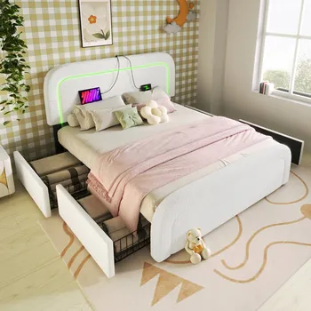 Postel Jednolůžková dřevěná postel Arhatreya 140x200 cm bílá