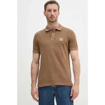 Pánské oblečení Bavlněné polo tričko United Colors of Benetton 3089U302D hnědá 82X, vel. S