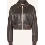 Mrs & Hugs Dámská Kožená Bunda, tmavě hnědá, 38