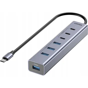 USB hub Unitek Aktivní USB-C Hub 3x USB-C 10Gbps 4x USB-A 5 Gbps s napájecím adaptérem