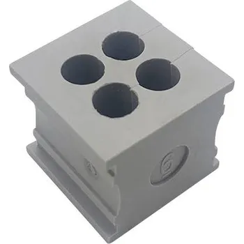 TRU COMPONENTS ELT 4/6 s drážkami 6 mm, elastomer, šedá, 1 ks