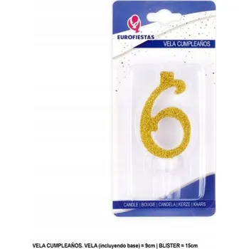 Dortová svíčka Ouda Party - Zlaté narozeninové svíčky se třpytkami