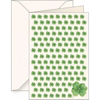 Narozeninová PERMANENTKA Na PŘÁNÍ Ozdobná narozeninová pohlednice + obálka - čtyřlístek