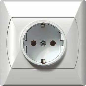 Elektrická zásuvka Ospel Akcent Zásuvka Jednoduchá Schuko Bílá GP-1AS/00