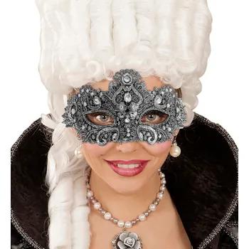 Karnevalová maska Maska na oči (benátská) Widmann plastová stříbrná