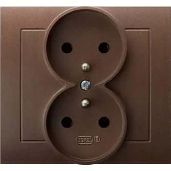 Elektrická zásuvka Elektrická zásuvka Ospel dvojitá hnědá s uzemněním
