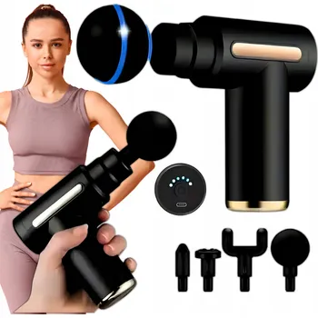 Masážní přístroj Masážní Přístroj na tělo Aptel DA297 akumulátorový černý 24 W, 4 hlavice, 6 rychlostí