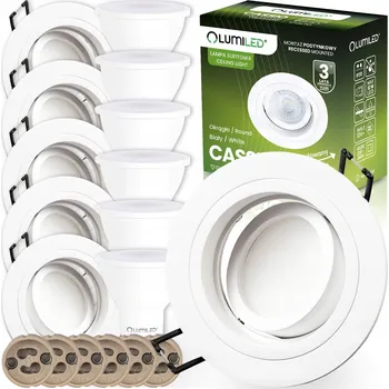 6x Halogenové podhledové svítidlo Stropní Svítidlo nastavitelné + LED GU10 6W