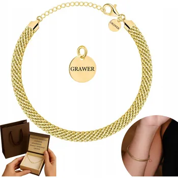 Náramek ZLATÝ PLNÝ DÁMSKÝ NÁRAMEK TUB RYZOST 925 585 14K PEVNÝ + GRAVÍROVÁNÍ DÁREK