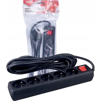 Napájecí kabel Prodlužovací Kabel OFFICE PRODUCTS, černý, 5 zásuvek, 3 m