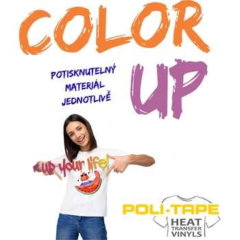 Kancelářská technika POLI-TAPE Color Up - nažehlovací materiál pro barevný potisk textilu .: Colour Up A4, počet kusů: 5ks