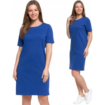 Dámské šaty Dámské bavlněné Šaty s krátkým rukávem a pohodlným potiskem nad kolena MORAJ 3XL