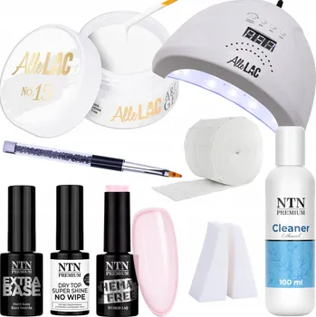 Lak na nehty Sada na nehty Babyboomer Lesk 9v1 UV Lampa Gel Báze Top Coat + Příslušenství