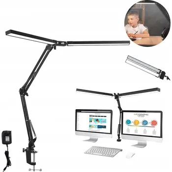 Lampička LAMPIČKA NA STŮL DVOUHLAVÁ LED TŘI TEPLOTY BAREV 24W 1000LM PEVNÁ